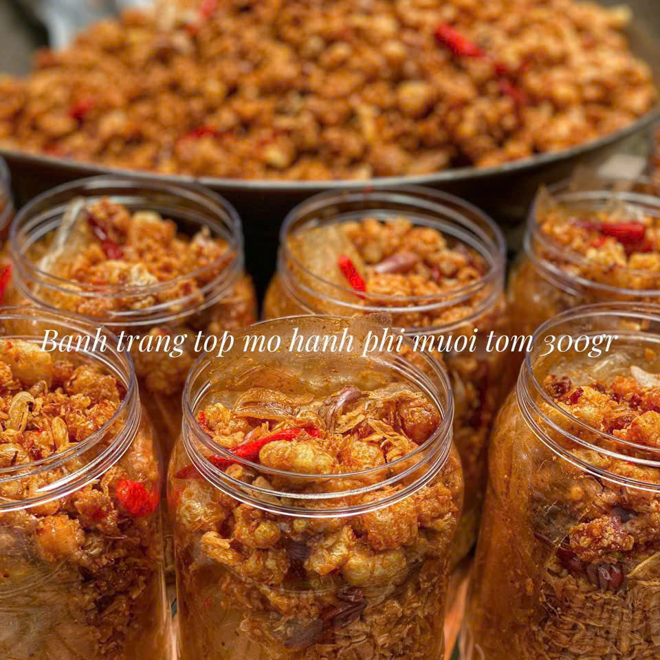 Bánh tráng tóp mỡ hành phi muối tôm 300gr