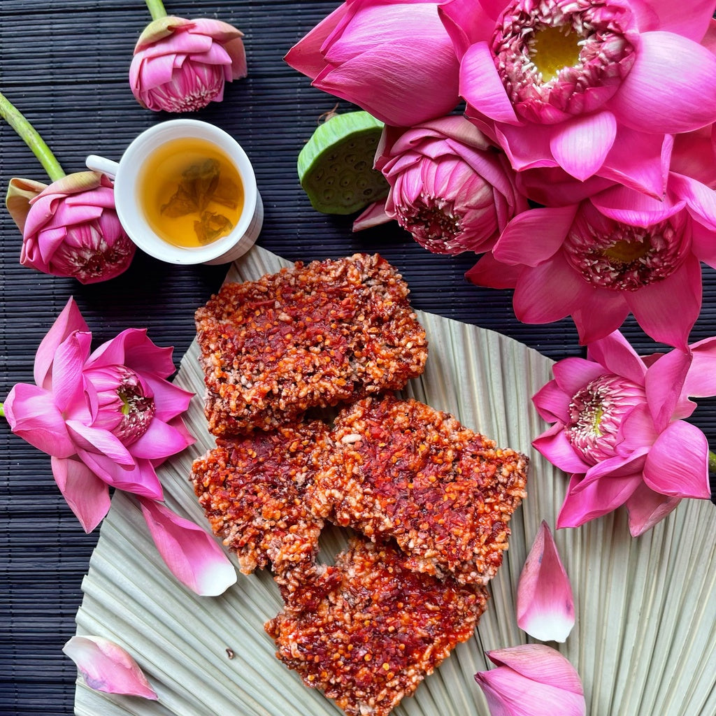 Com chay gao lứt mắm ớt , 250 gram, tặng bơ , ớt rim