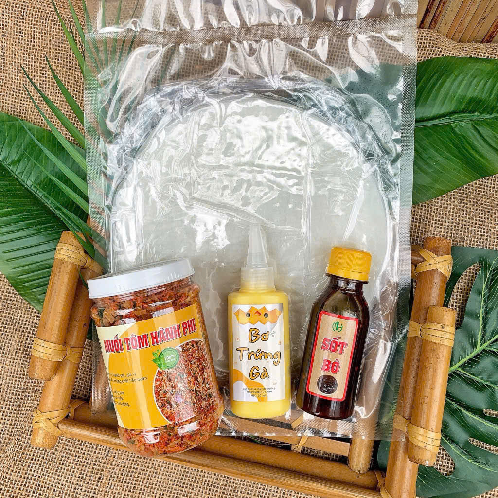 Combo bánh tráng phơi sương bơ sốt bò