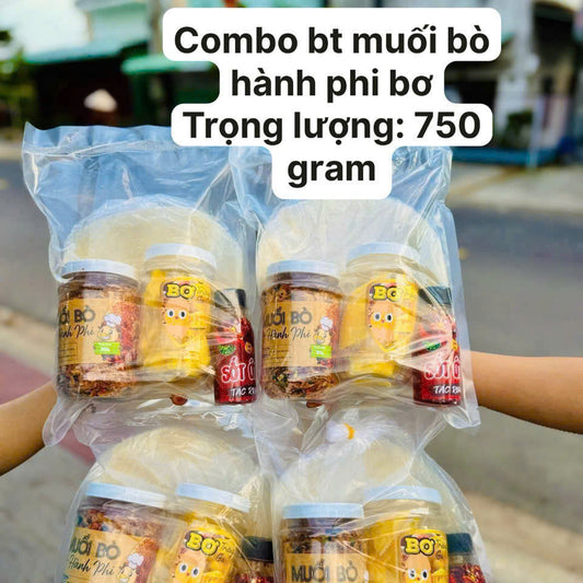 Combo Bánh tráng muối bò hành phi bơ , 750 gr