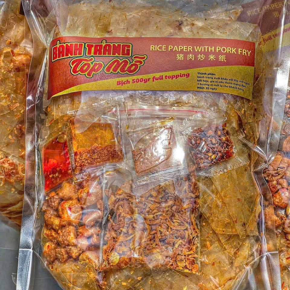 Bánh tráng tóp mỡ , 500gram
