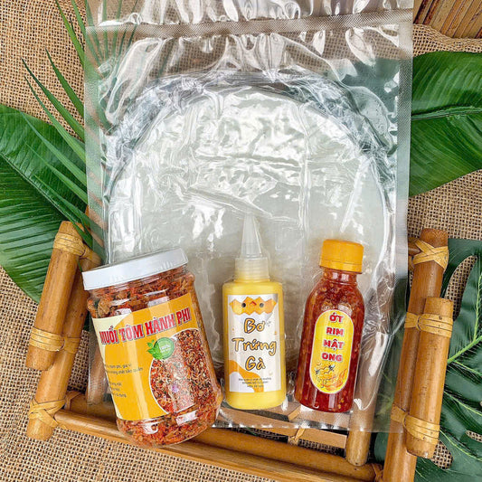 Combo bánh tráng phơi sương bơ sốt ớt rim mật ong