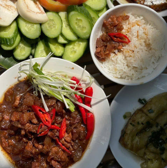 Mắm ruốc xào thịt ba rọi ,500 gr