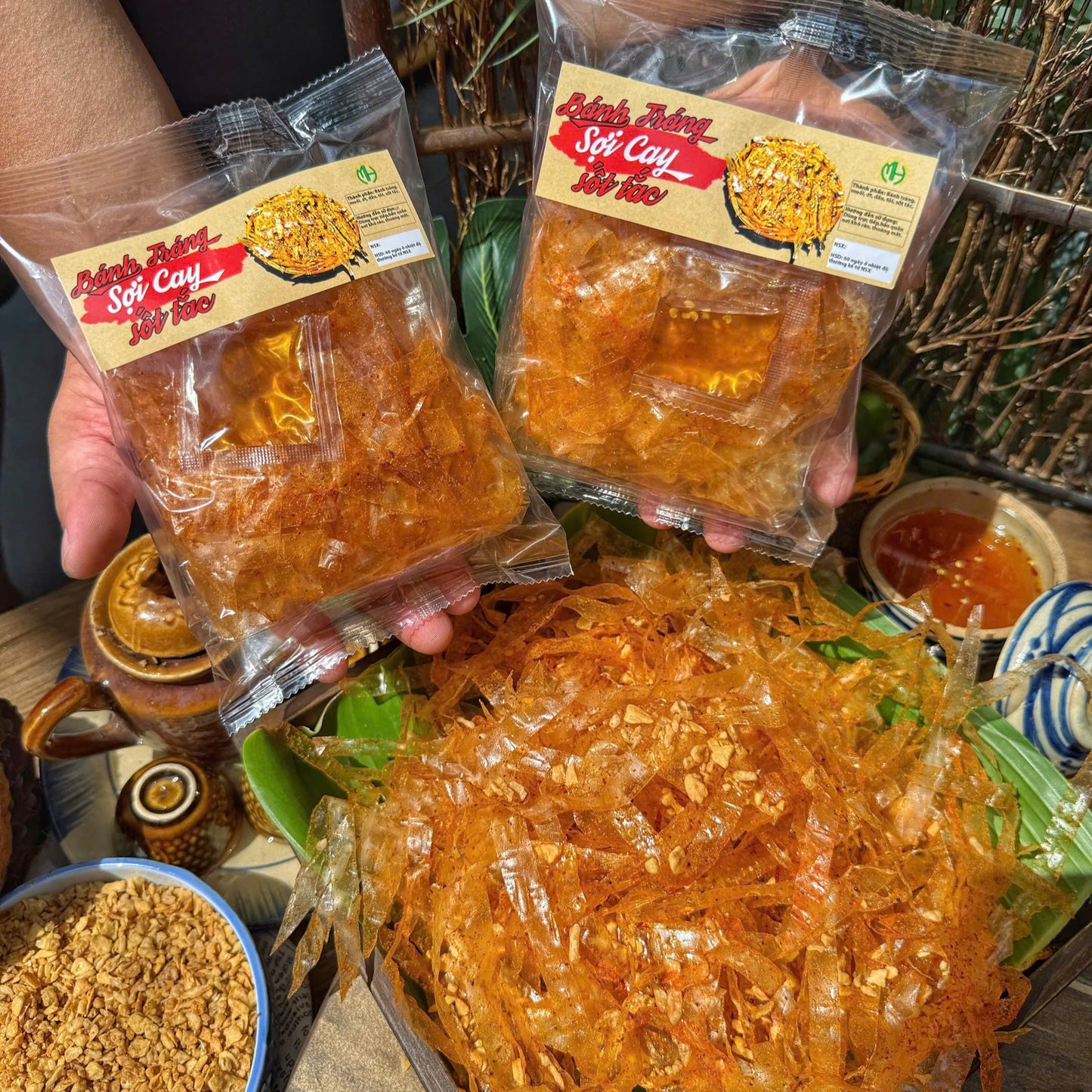 Khay Bánh tráng trộn nước cốt tắc