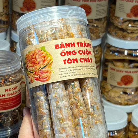 Bánh tráng ống cuộn tôm cháy