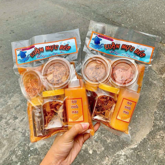 Bánh tráng combo khô mực