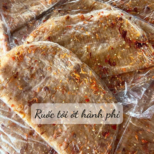 Bánh tráng ruốc cay