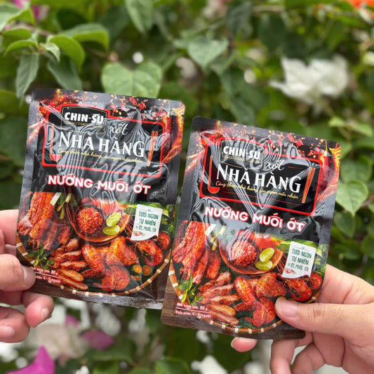 Set gia vị nướng gà muối ớt Chinsu ,2 túi nước sốt 160 gram