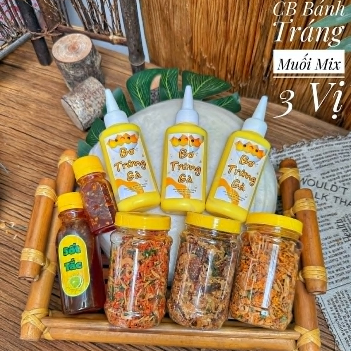 combo bánh tráng muối mix 3 vị