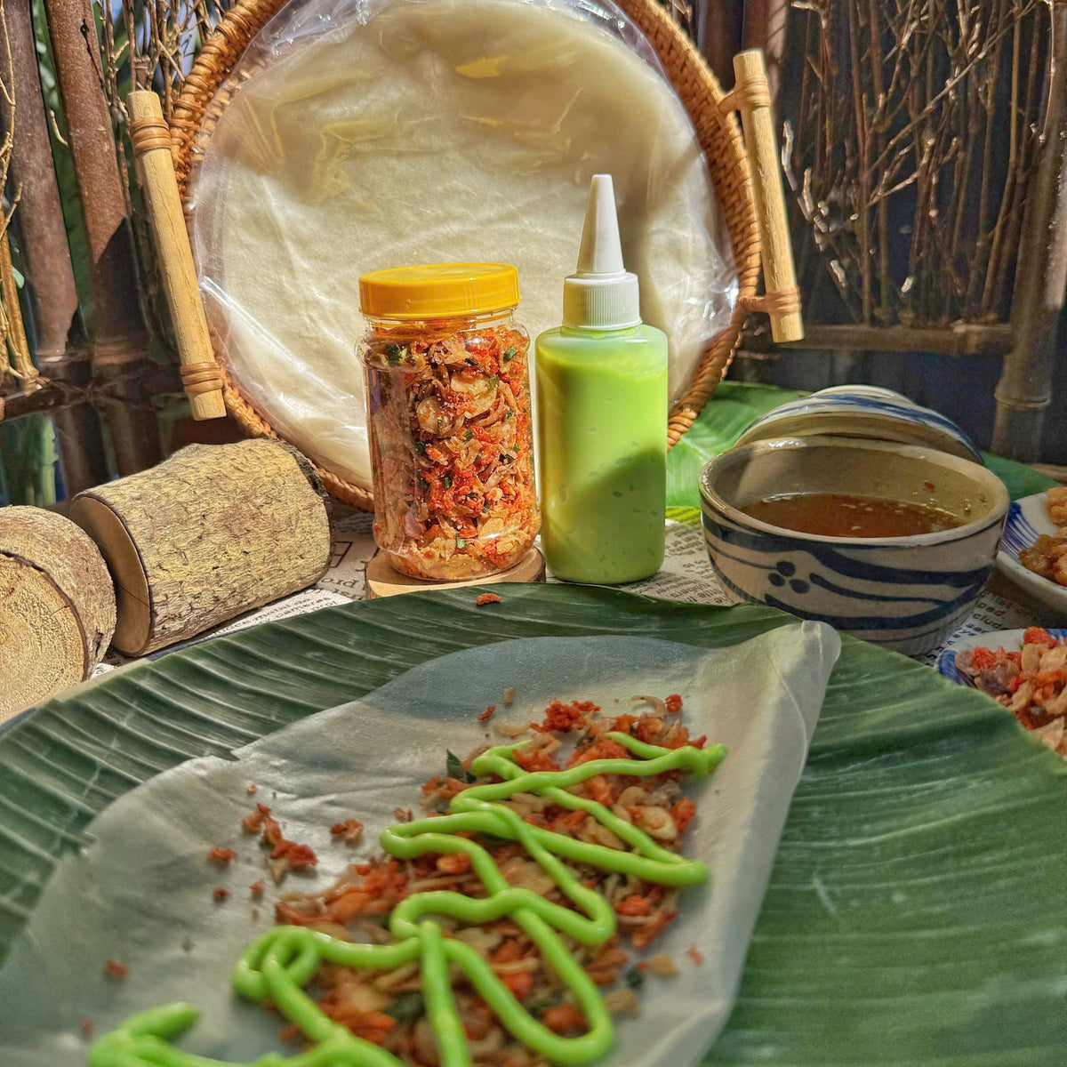 Set bt bơ cốm xanh